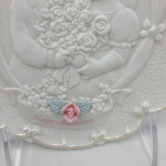 Precious Moments 25th Anniversary Plate 1995 Christmas Musical Ornament Lot 2 - Picture 3 of 9